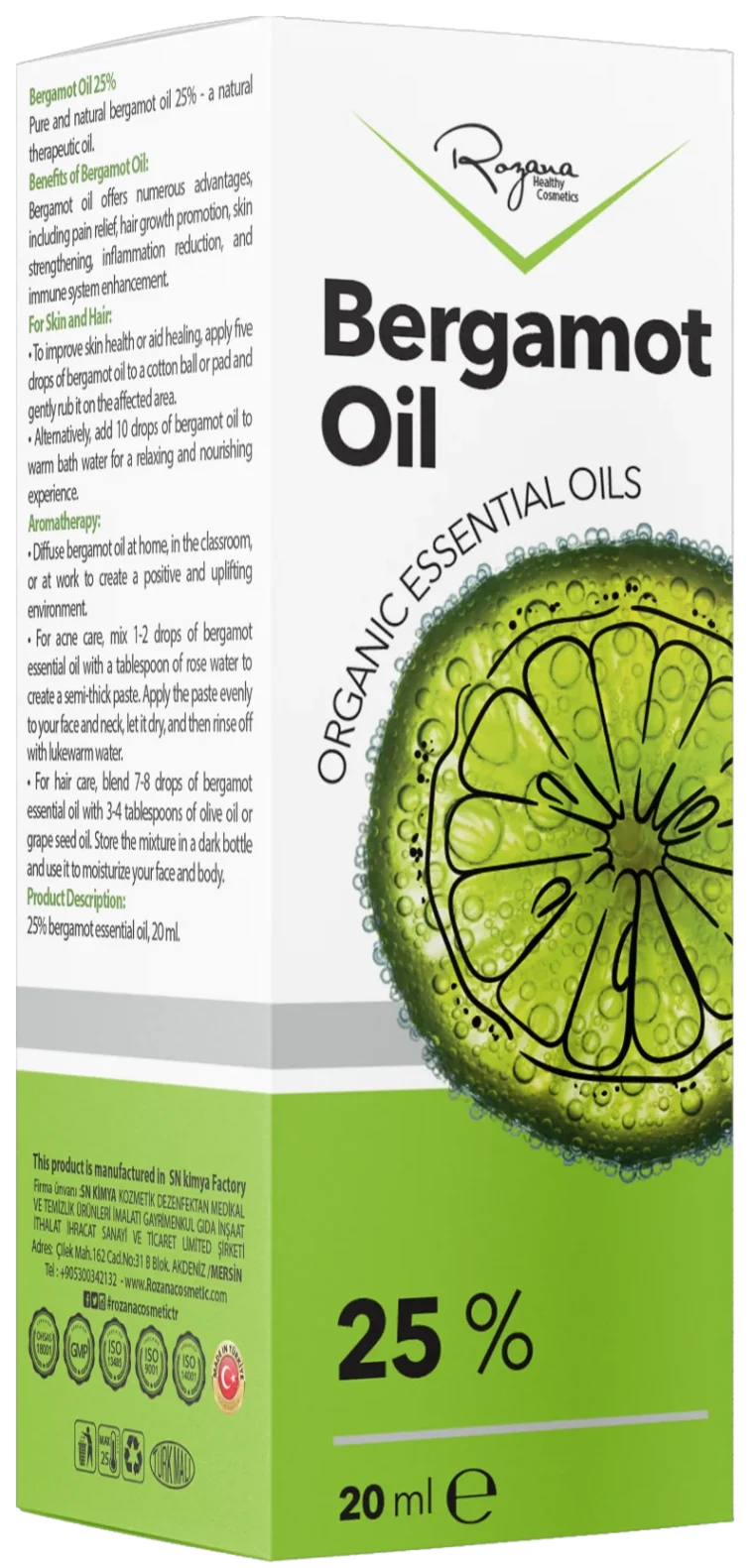 ROZANA BERGAMOT OIL 25%