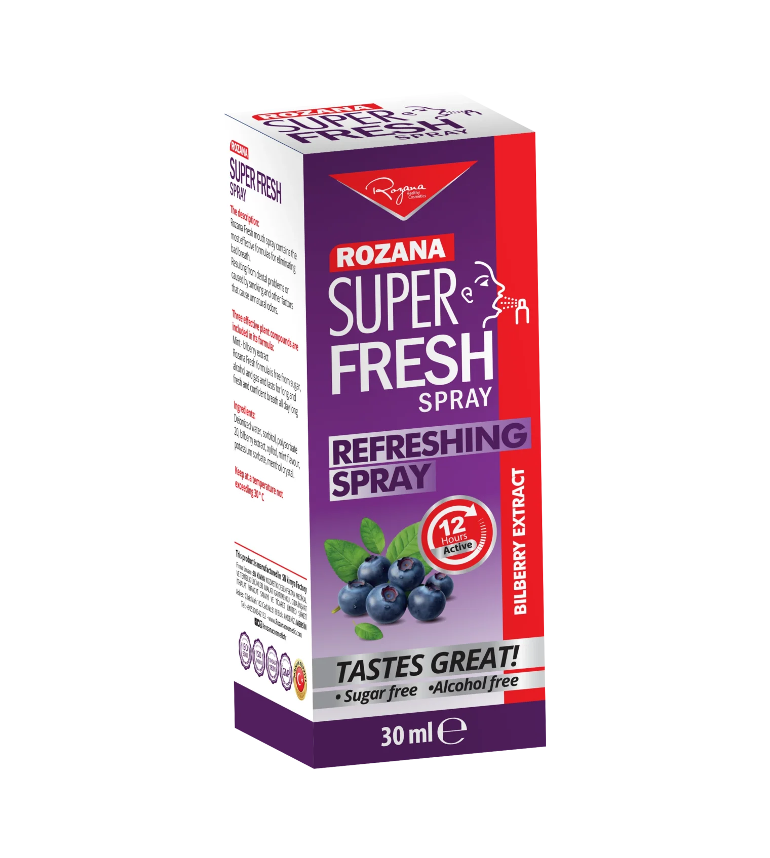 ROZANA SUPER FRESH SPRAY – BILBERRY