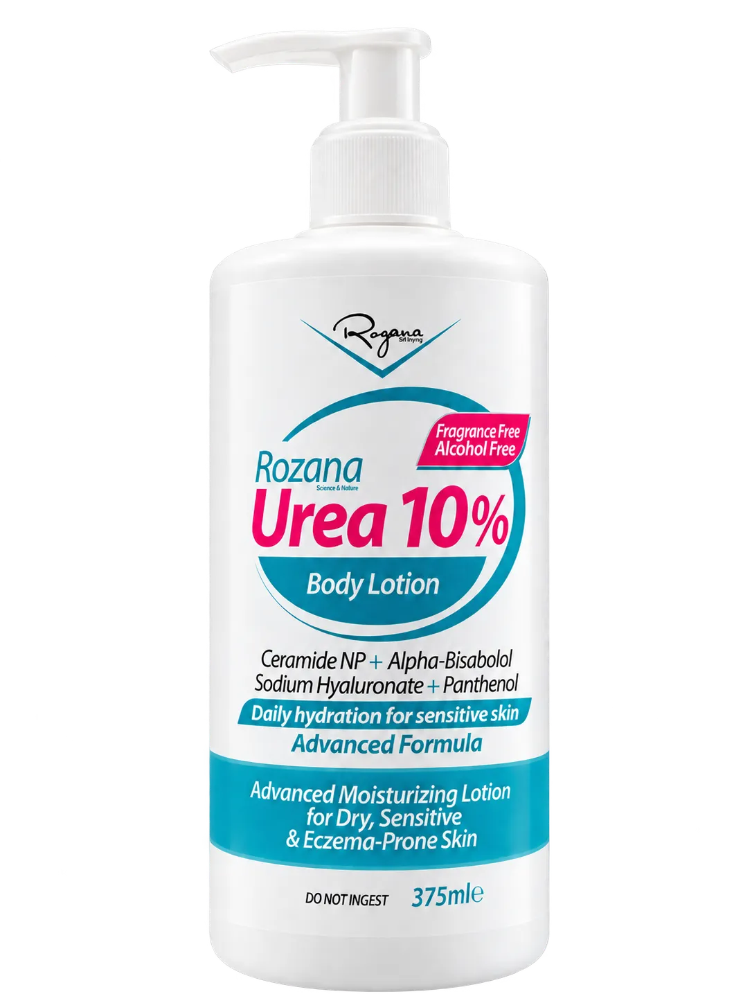 ROZANA UREA BODY LOTION 10% – FRAGRANCE FREE – 375 mL