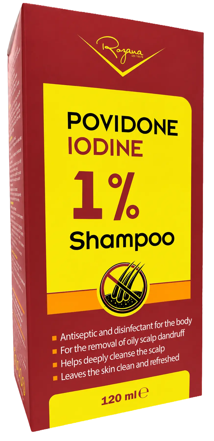 ROZANA POVIDONE SHAMPOO 1% – 120 mL